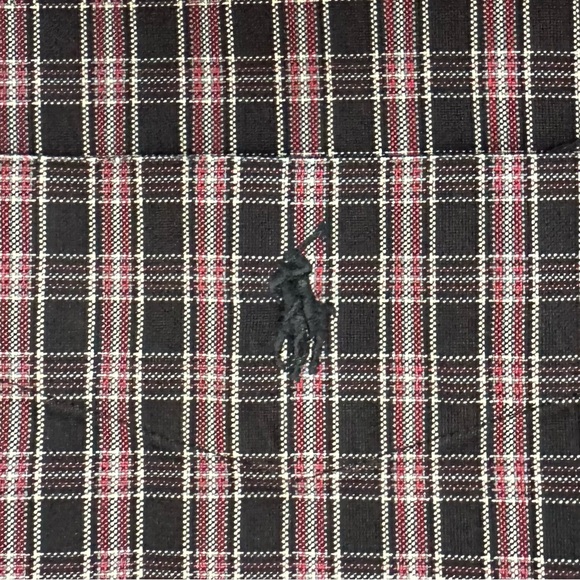 Men’s button  down Ralph Lauren Cotton shirt BIG  size XXL BLUE CHECKED - Picture 7 of 13